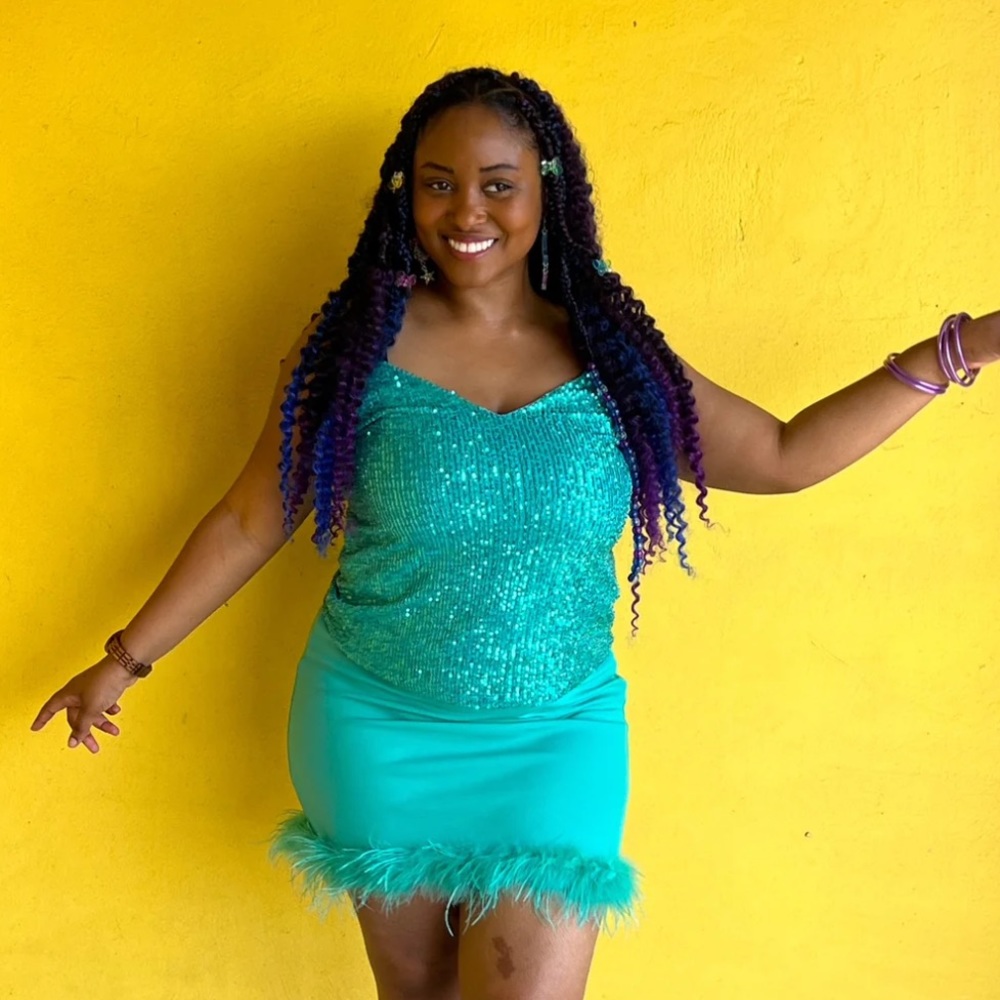 Blue Sequin Tank Top *Extended Sizes